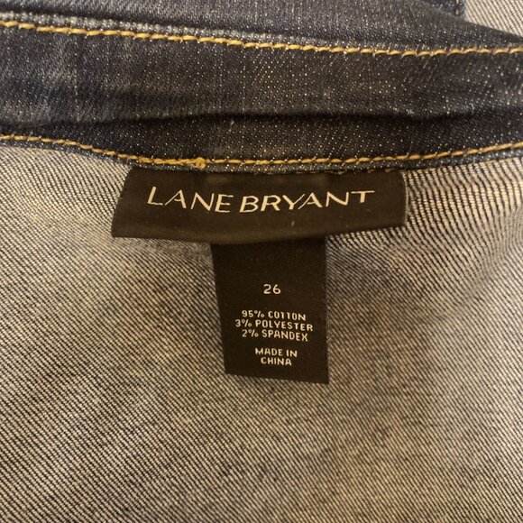 Lane Bryant Womens Classic Fit Stretch Plus Size Dark Wash Denim Jacket Size 26 - Picture 5 of 5